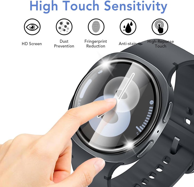 SPGUARD 3 Pack for Samsung Galaxy Watch 8 44mm Screen Protector,Full Protective Tempered Glass Film All Around Coverage Cover ONLY Compatible with Galaxy Watch8 44mm - Image 4